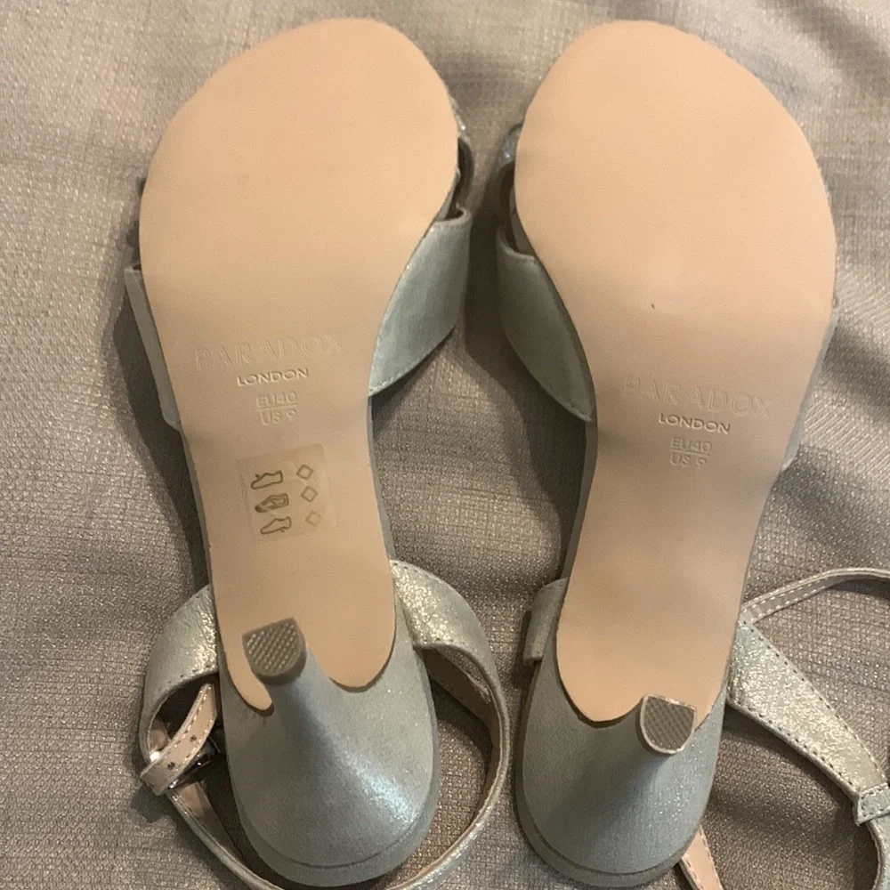 Paradox London Elaine Champagne Glitter Sandals